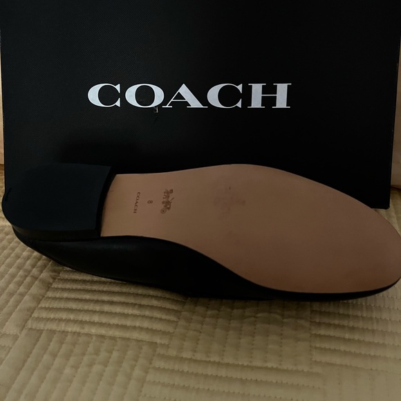 Coach Black Loafers with Gold Accent - Picture 3 of 8